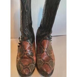 DAN POST SNAKESKIN STRIKING COWGIRL BOOTS SIZE 7
